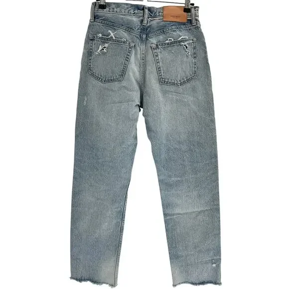 Moussy Distressed Blue Argnett Denim Jeans Size 26 - Picture 3 of 4